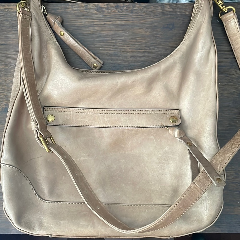 Nordstrom FRYE Taupe Genuine Leather Zip Hobo Shoulder Handbag